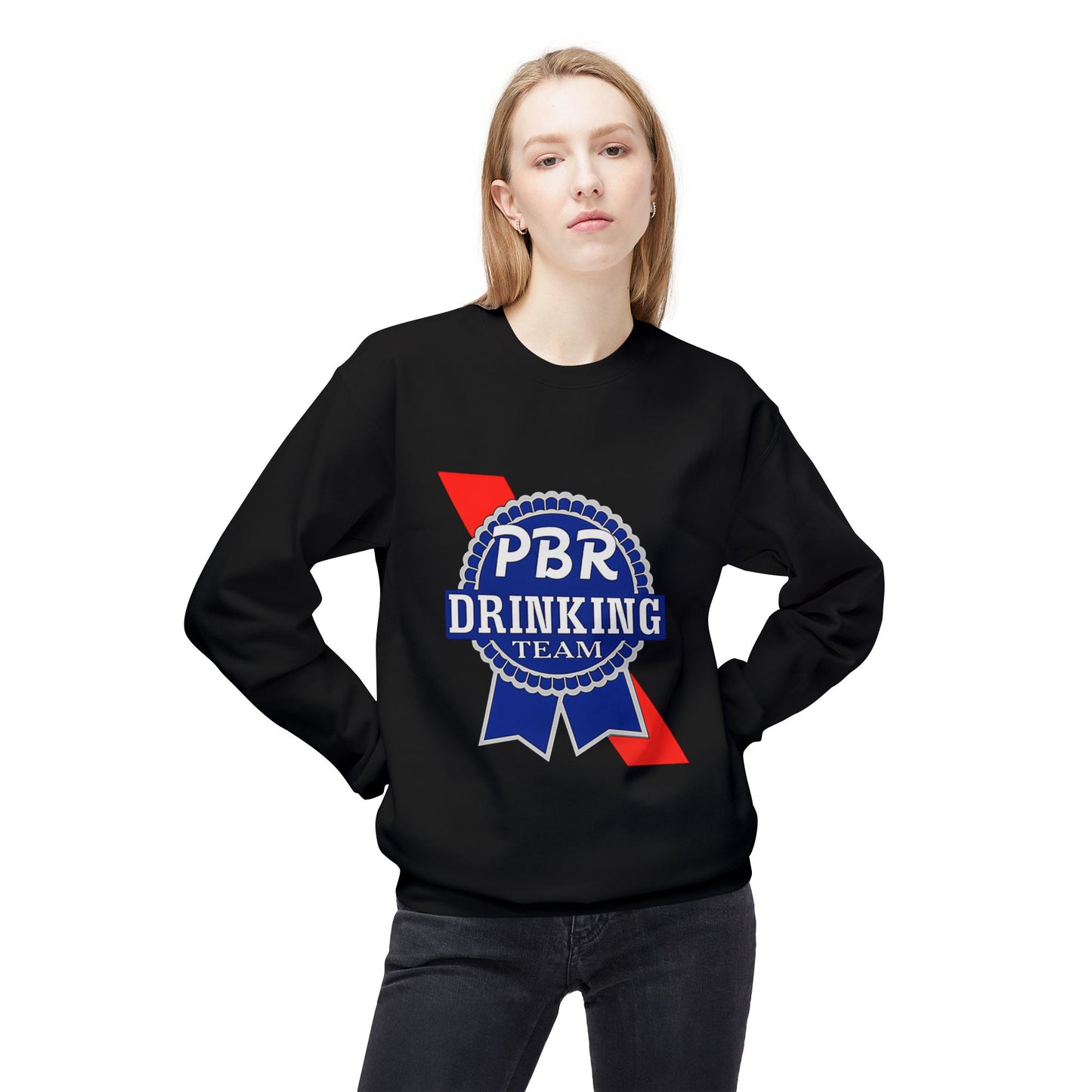 PBR Drinking Team Unisex Midweight Softstyle Fleece Crewneck Sweatshirt
