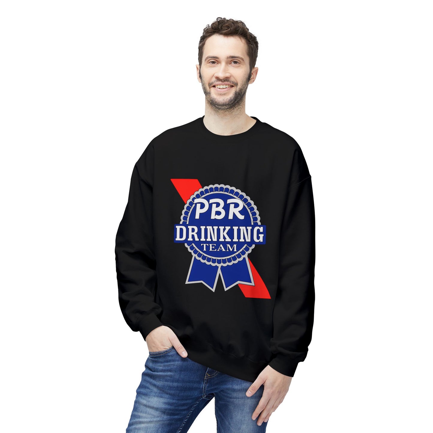 PBR Drinking Team Unisex Midweight Softstyle Fleece Crewneck Sweatshirt