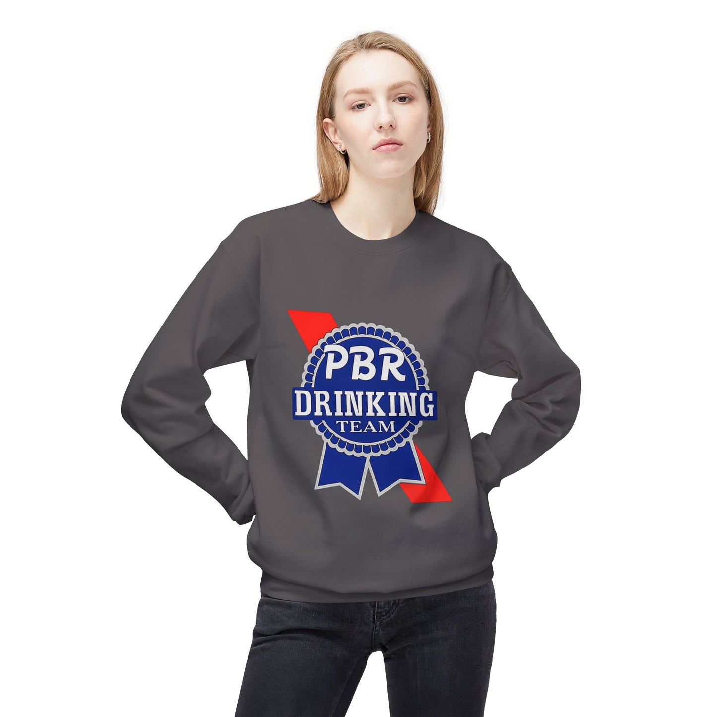 PBR Drinking Team Unisex Midweight Softstyle Fleece Crewneck Sweatshirt