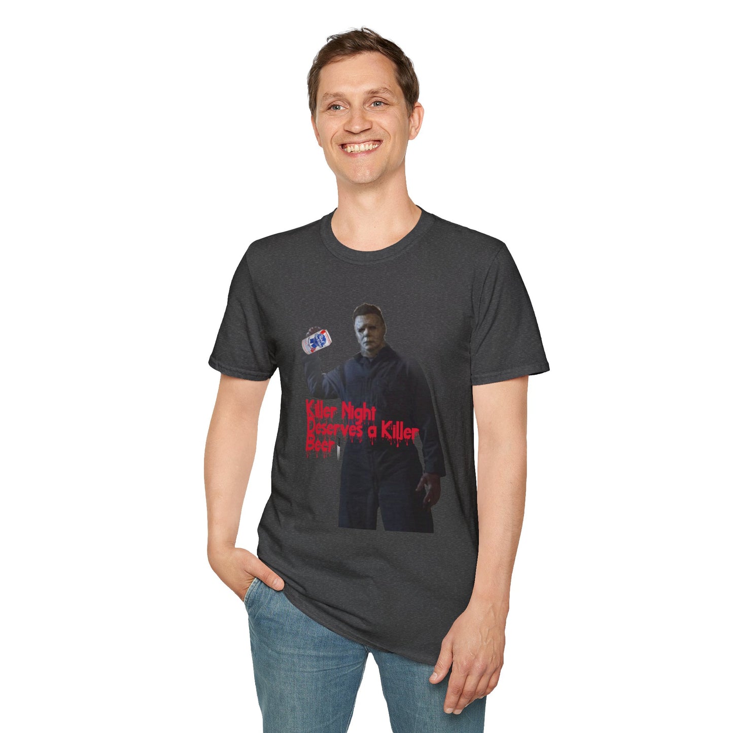 "Killer Night Deserves a Killer Beer" Unisex Softstyle T-Shirt