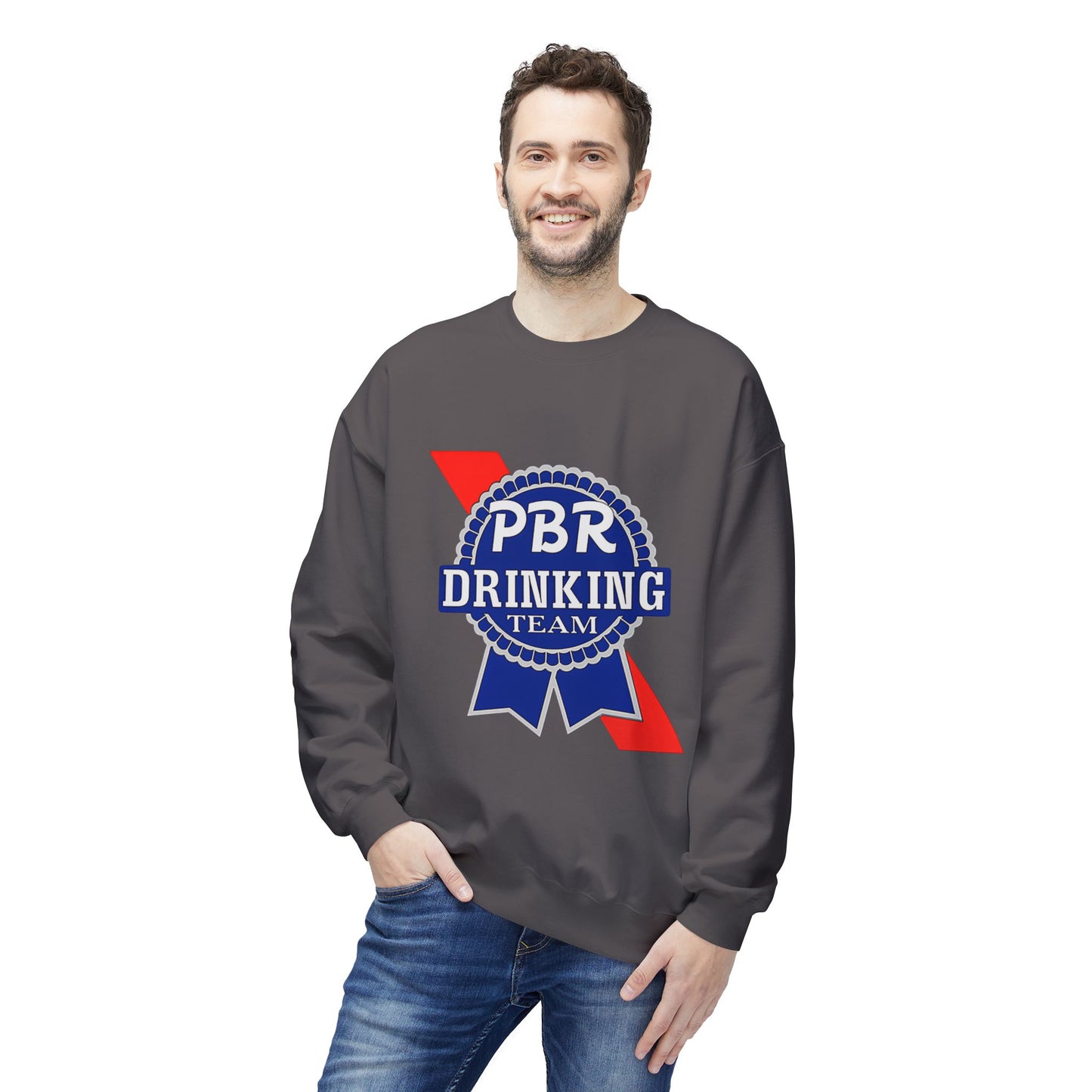 PBR Drinking Team Unisex Midweight Softstyle Fleece Crewneck Sweatshirt