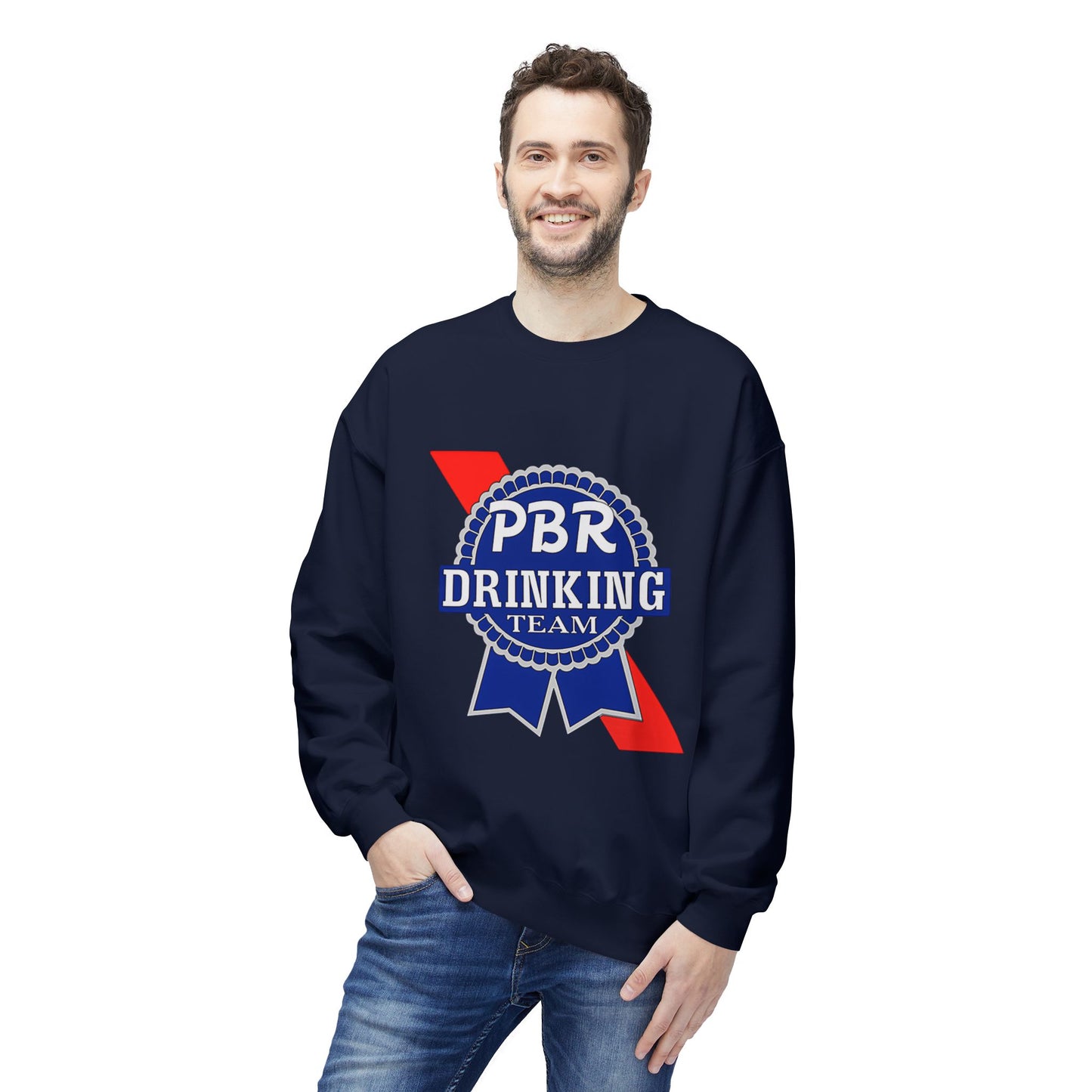 PBR Drinking Team Unisex Midweight Softstyle Fleece Crewneck Sweatshirt