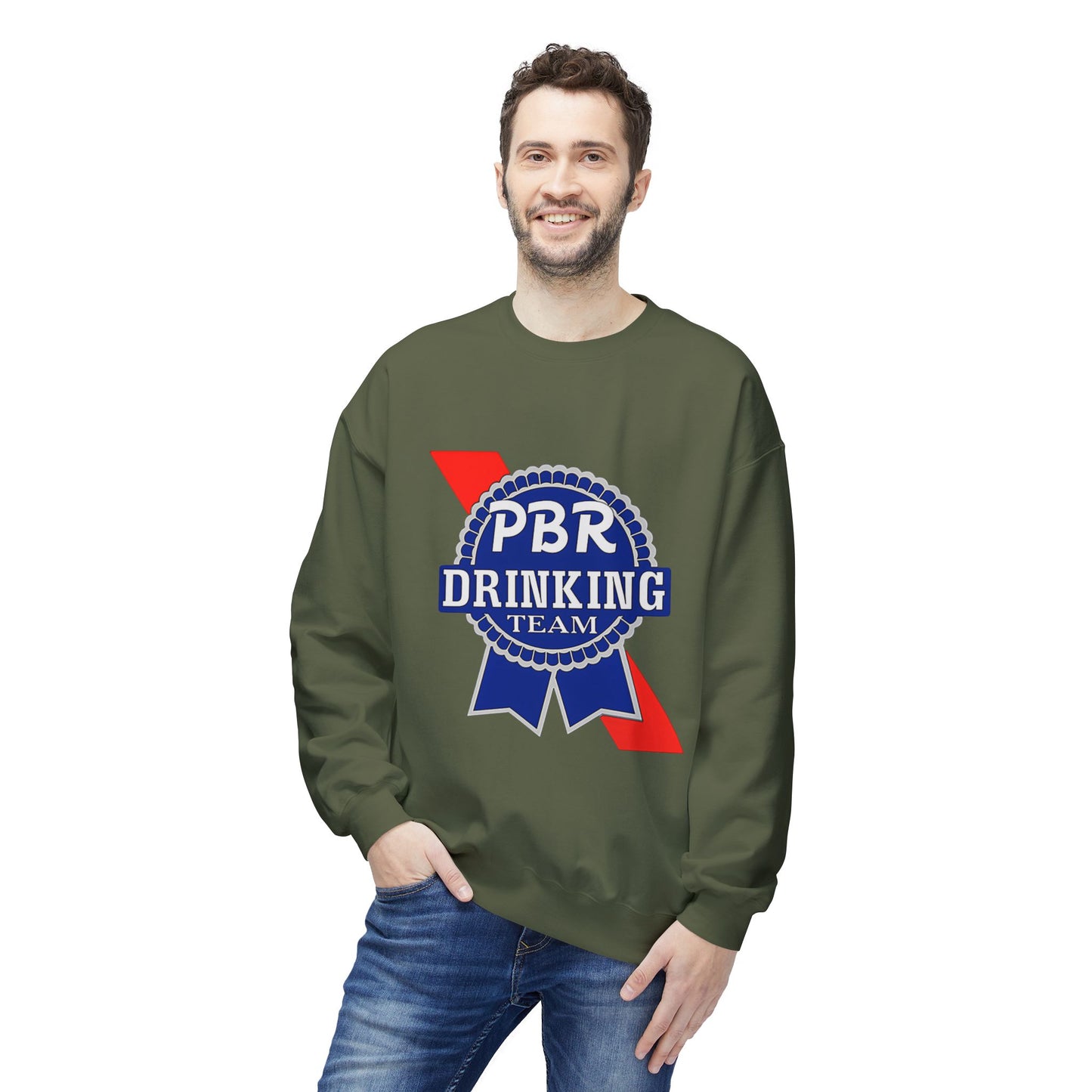 PBR Drinking Team Unisex Midweight Softstyle Fleece Crewneck Sweatshirt