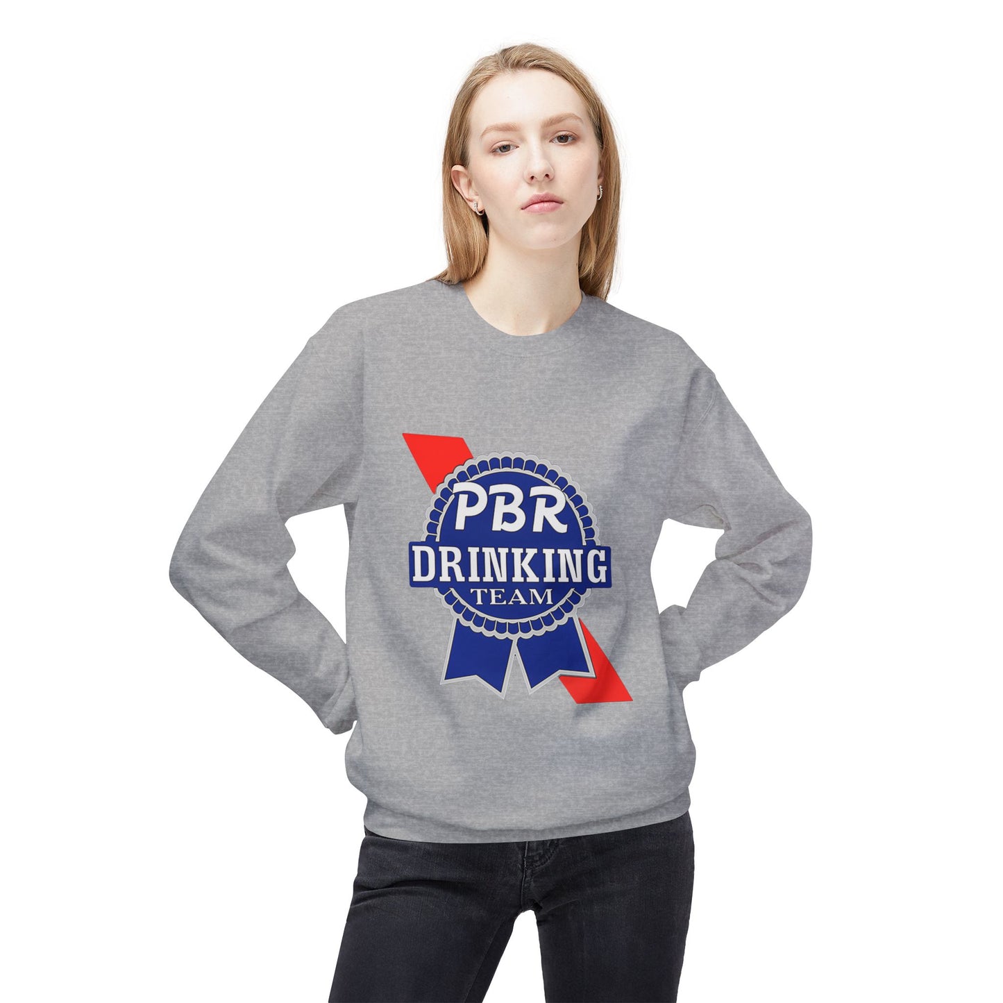 PBR Drinking Team Unisex Midweight Softstyle Fleece Crewneck Sweatshirt