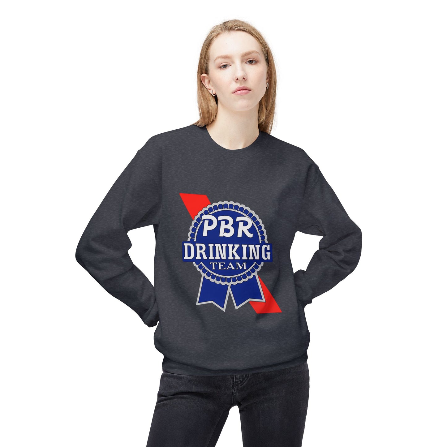 PBR Drinking Team Unisex Midweight Softstyle Fleece Crewneck Sweatshirt