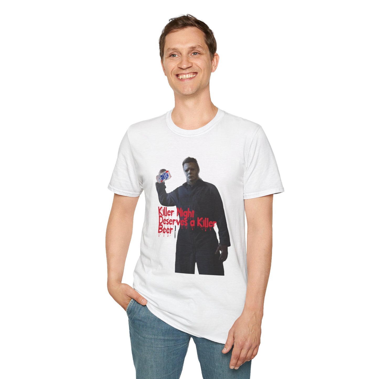 "Killer Night Deserves a Killer Beer" Unisex Softstyle T-Shirt