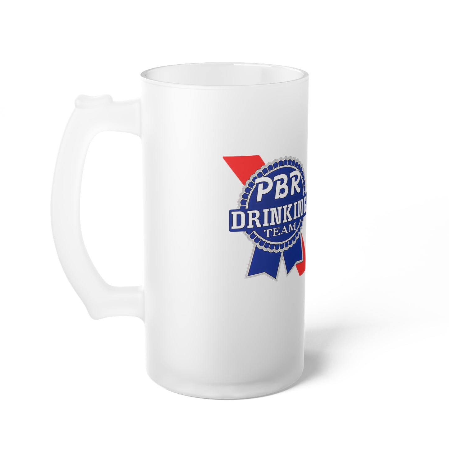 PBR Drinking Team Frosted Glass Beer Mug