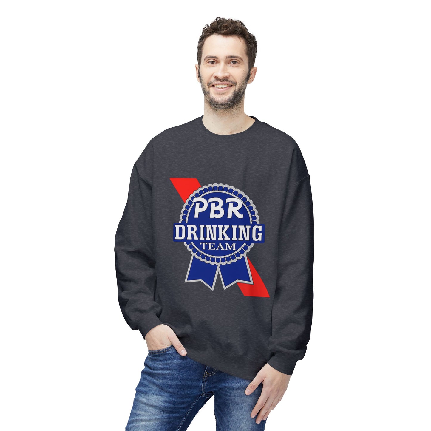 PBR Drinking Team Unisex Midweight Softstyle Fleece Crewneck Sweatshirt