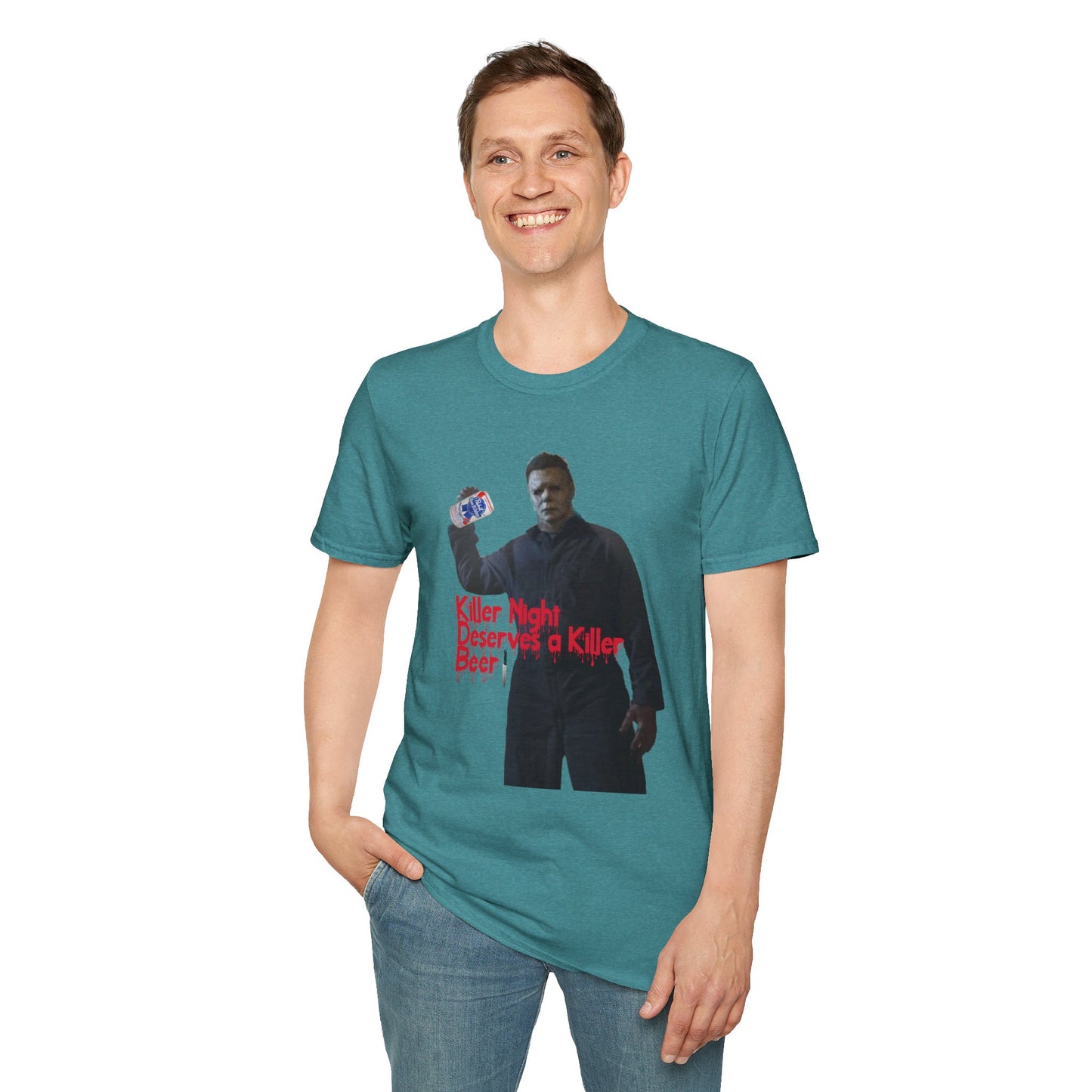"Killer Night Deserves a Killer Beer" Unisex Softstyle T-Shirt