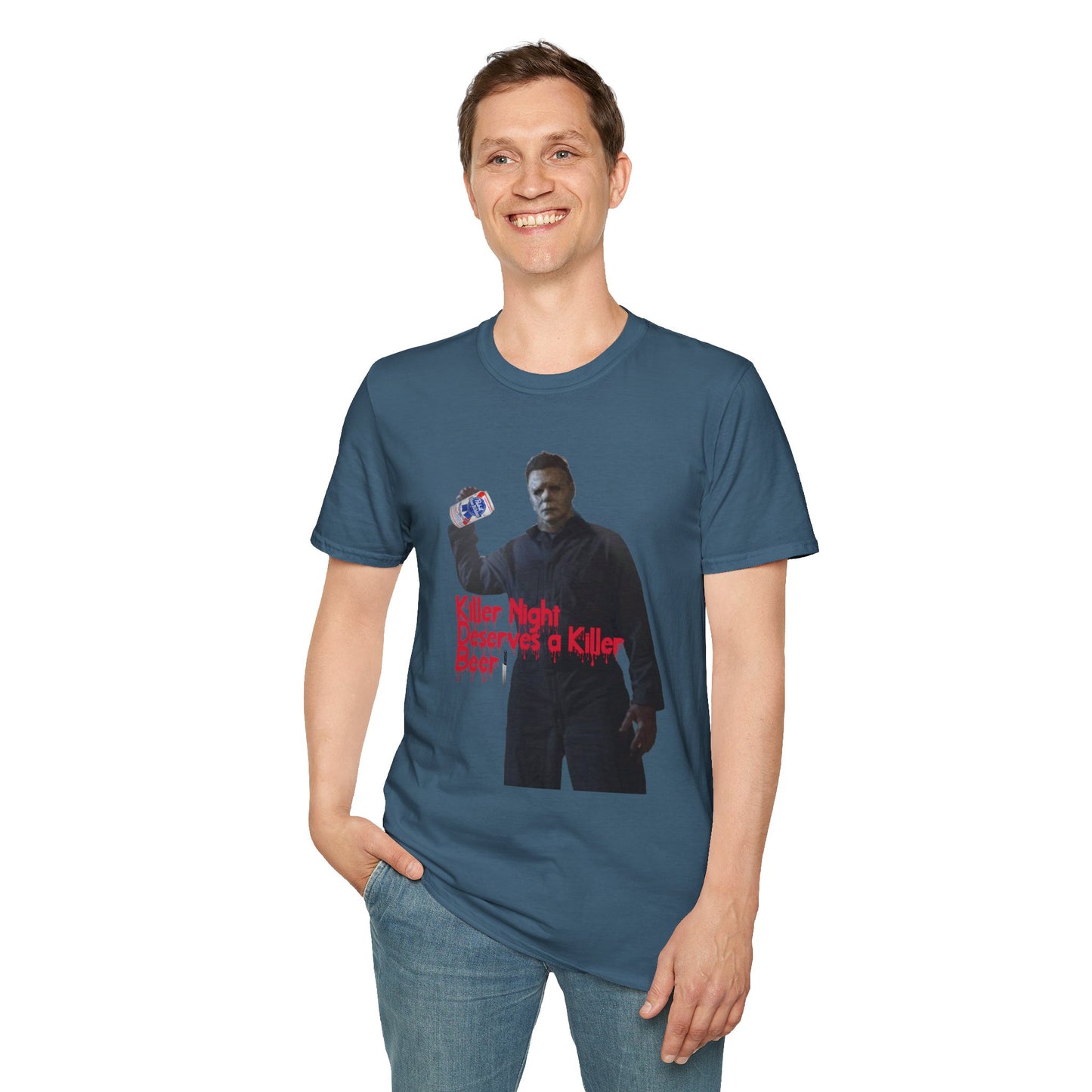"Killer Night Deserves a Killer Beer" Unisex Softstyle T-Shirt