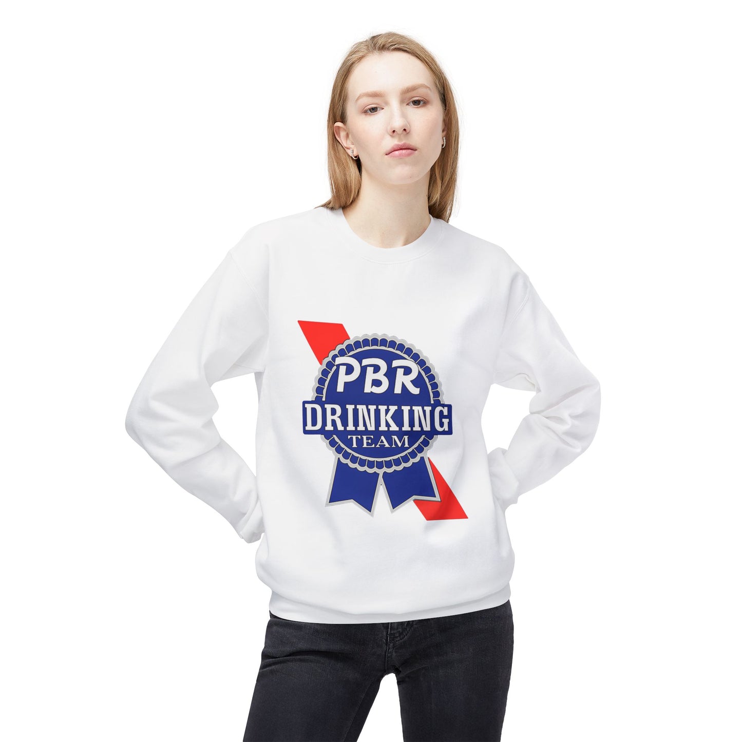 PBR Drinking Team Unisex Midweight Softstyle Fleece Crewneck Sweatshirt
