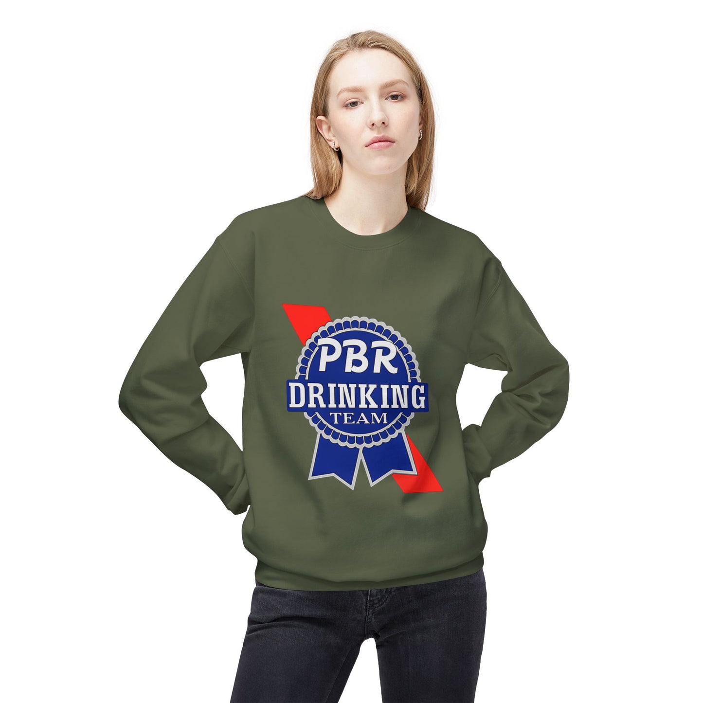 PBR Drinking Team Unisex Midweight Softstyle Fleece Crewneck Sweatshirt