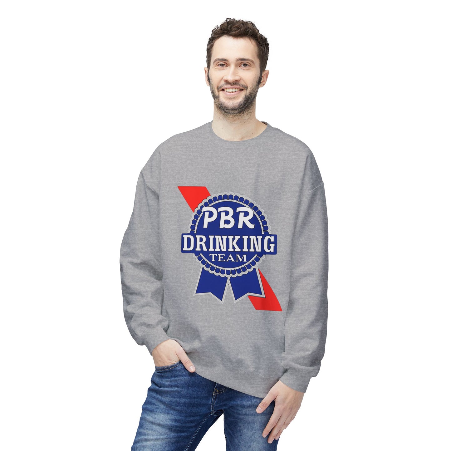 PBR Drinking Team Unisex Midweight Softstyle Fleece Crewneck Sweatshirt