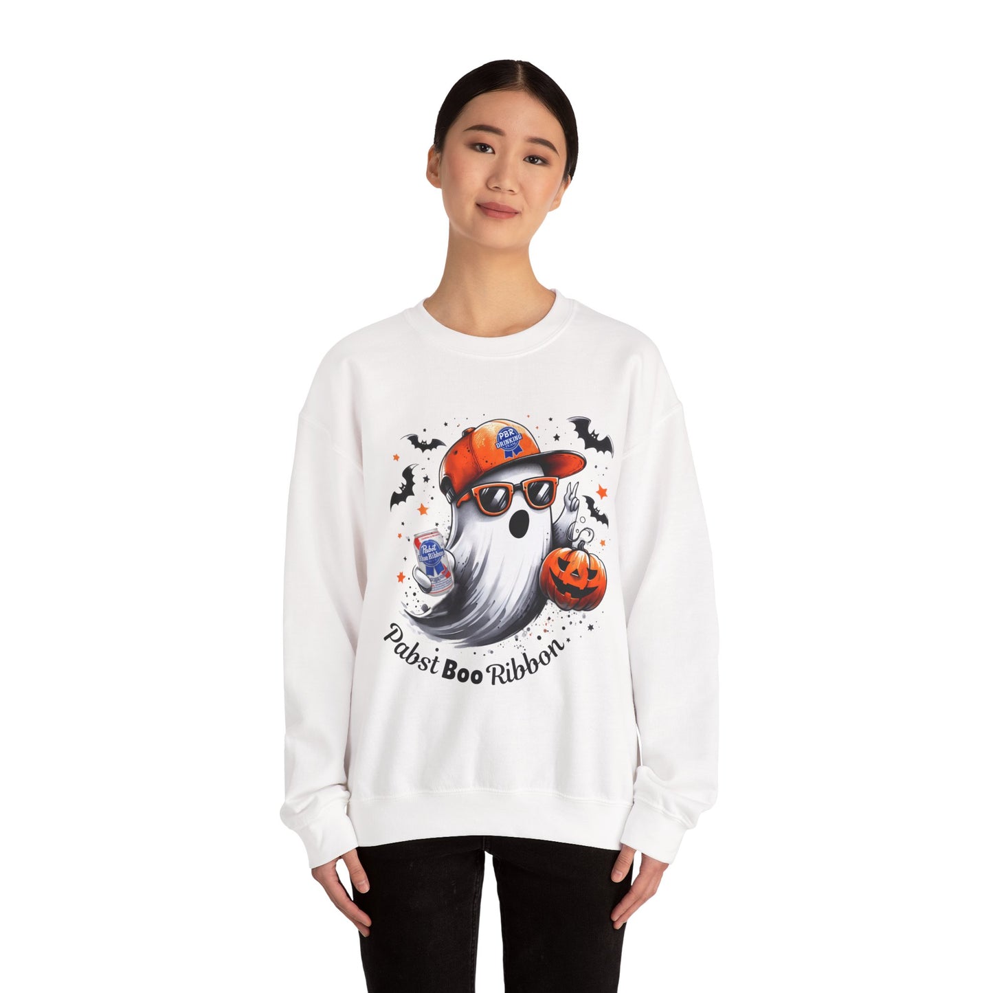 "Pabst Boo Ribbon" Unisex Heavy Blend™ Crewneck Sweatshirt