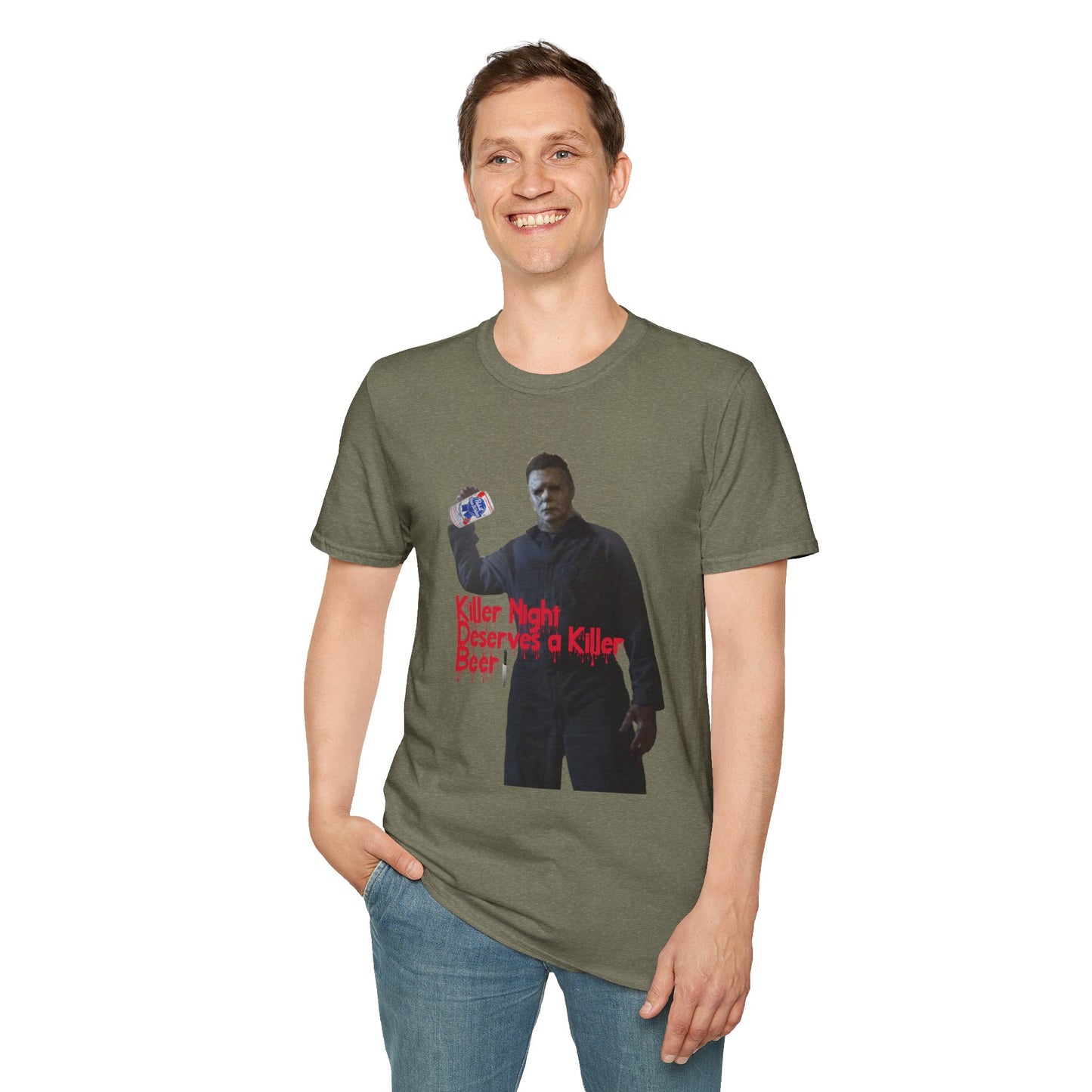 "Killer Night Deserves a Killer Beer" Unisex Softstyle T-Shirt