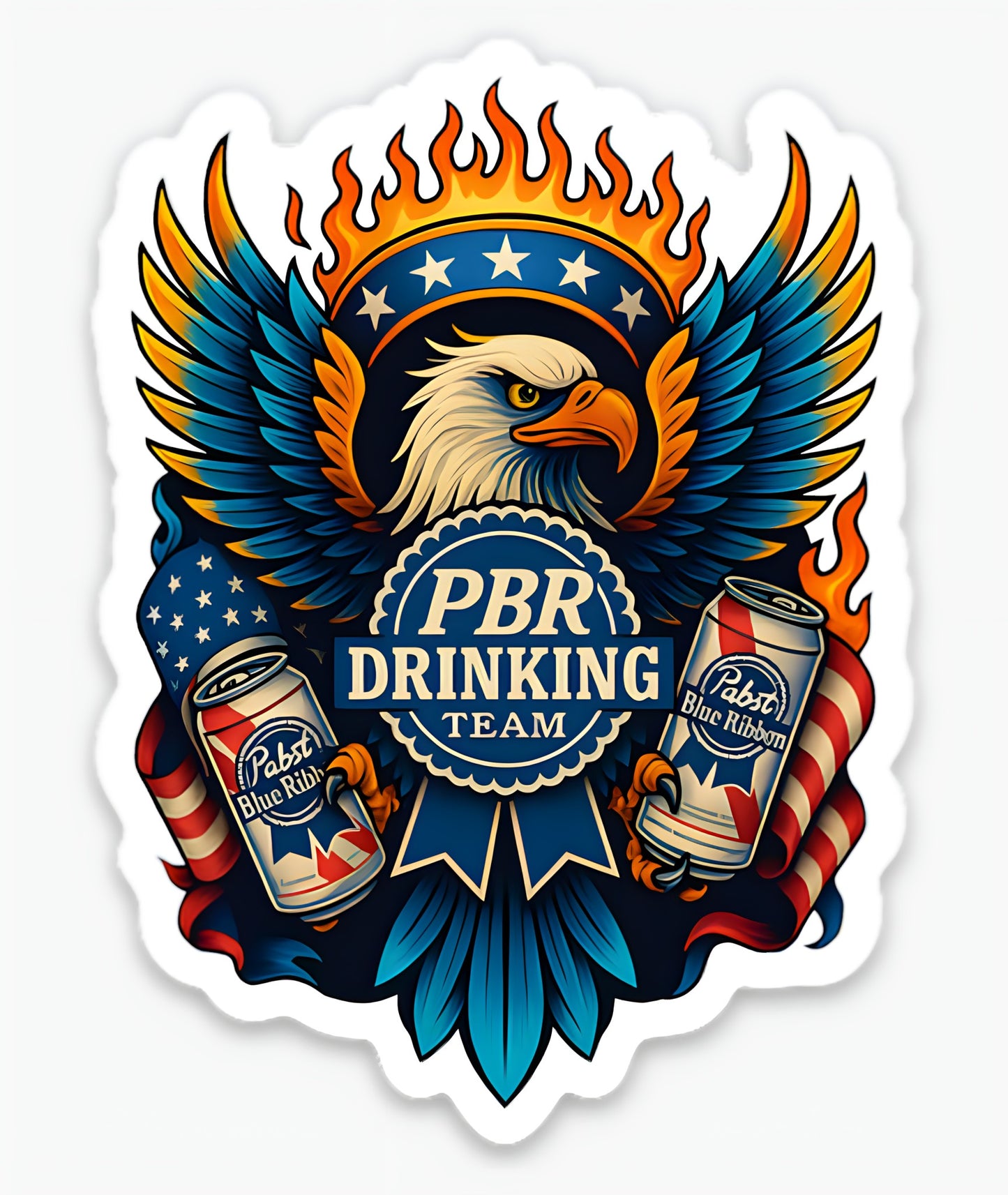 Freedom, Flames & Foam PBR Drinking Team Sticker