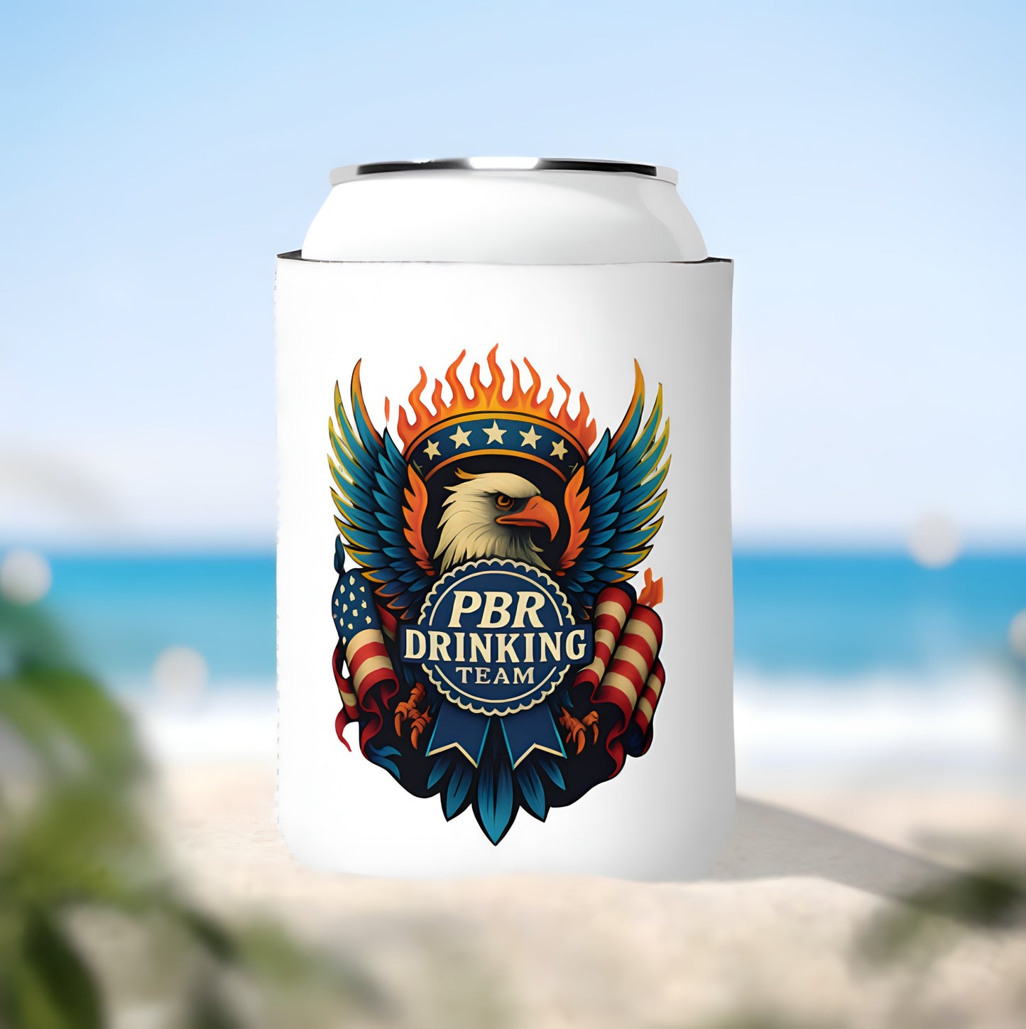 PBR Drinking Team Koozie Freedom on Tap