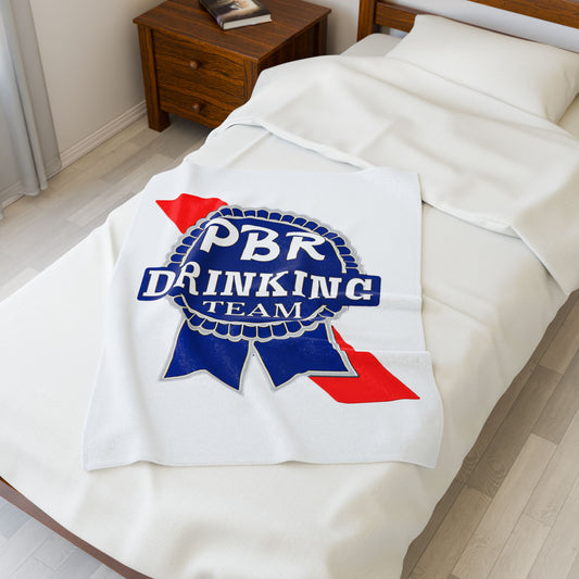 PBR Drinking Team Velveteen Plush Blanket