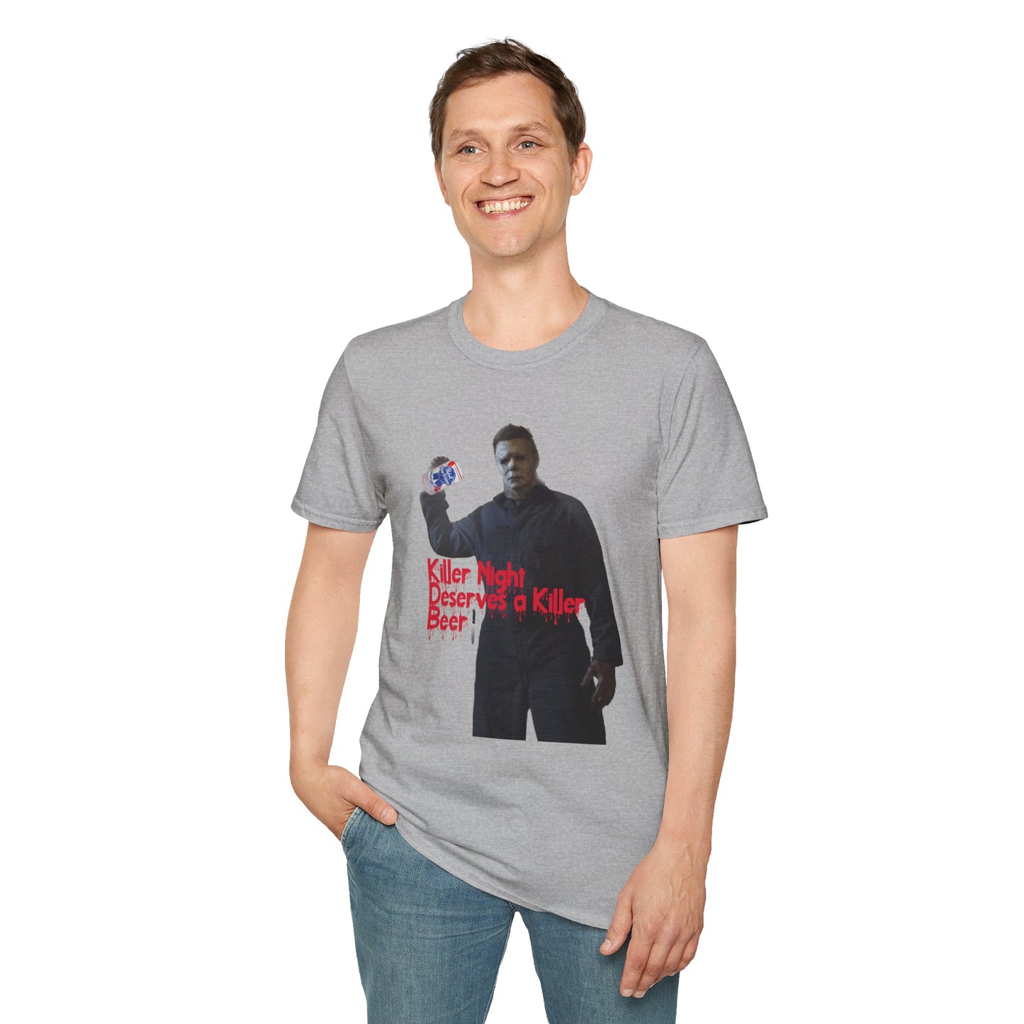 "Killer Night Deserves a Killer Beer" Unisex Softstyle T-Shirt