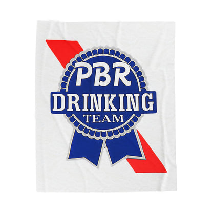 PBR Drinking Team Velveteen Plush Blanket