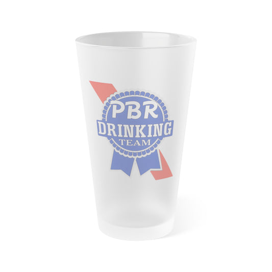 PBR Drinking Team Frosted Pint Glass, 16oz