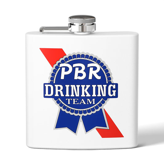 PBR Drinking Team Stainless Steel Flask, 6oz