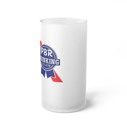 PBR Drinking Team Frosted Glass Beer Mug