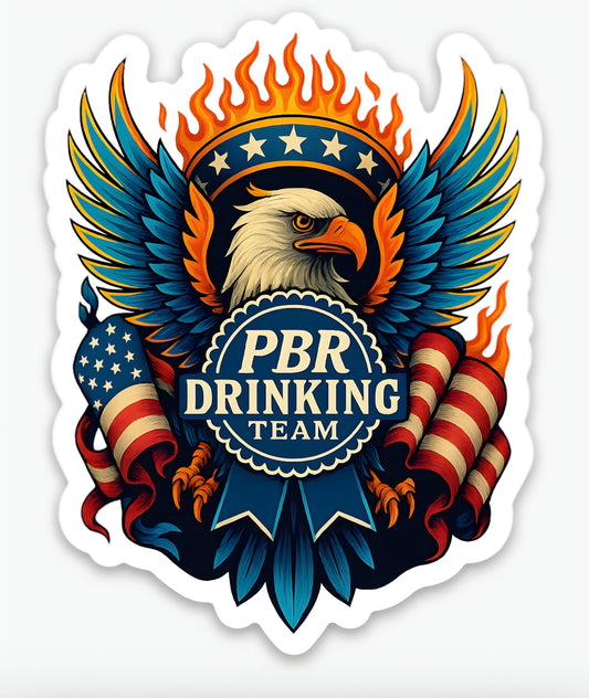 PBR Drinking Team Sticker – Freedom on Tap Edition