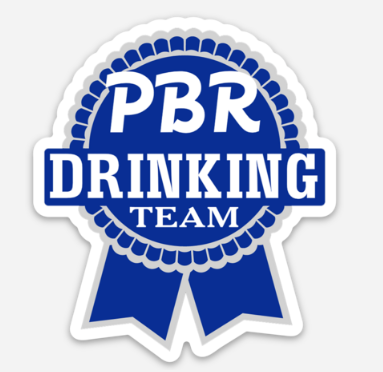 pabst drinking team sticker
